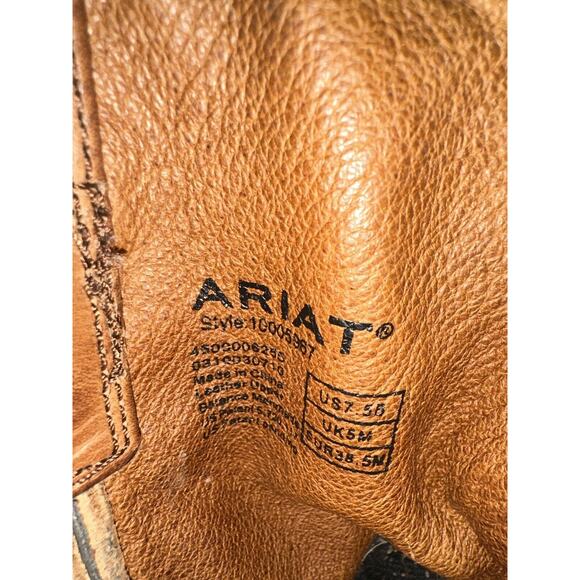 Ariat Boots Womens 7.5B Heritage Roper Western Pull On Leather Round Toe Cowboy - Picture 9 of 9